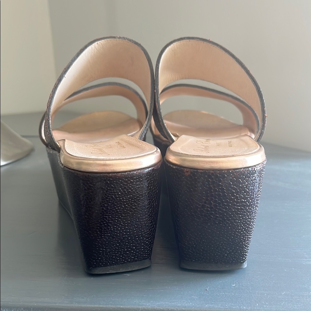 Robert Clergerie brown wedge sandal size 8 - Picture 5 of 10